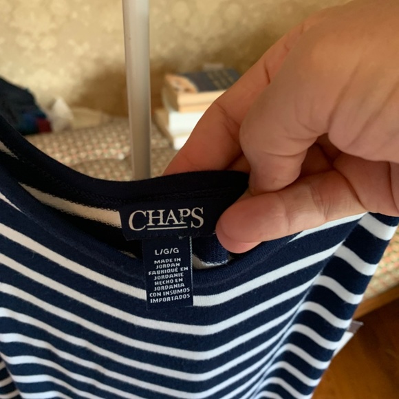 Chaps navy and white striped summer dress. NWT . Retail 79 - Picture 3 of 5